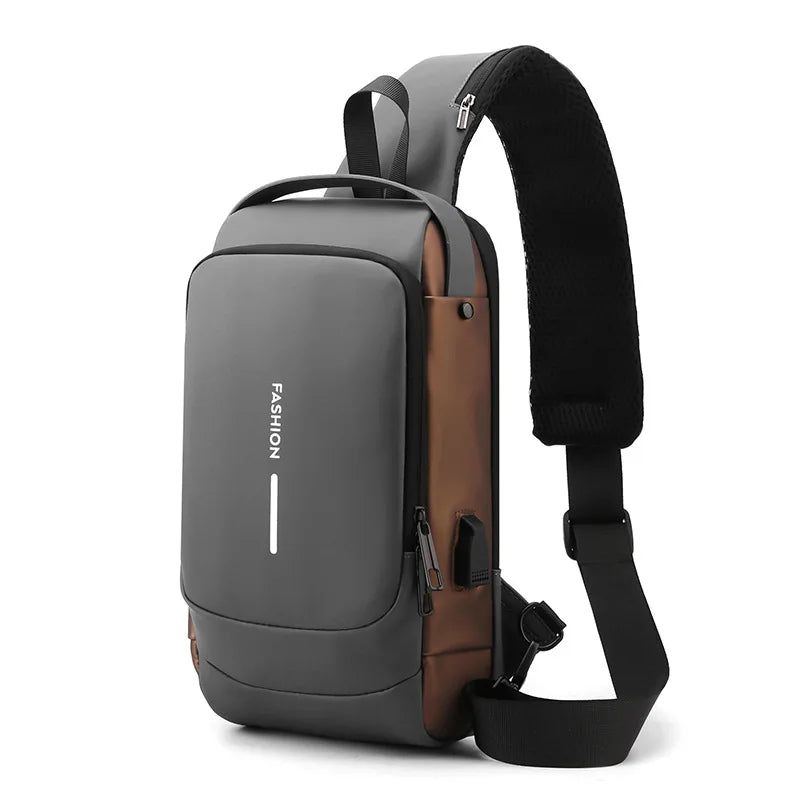 Mochila Slim Safe USB – Anti-Furto com Senha e Porta de Carregamento