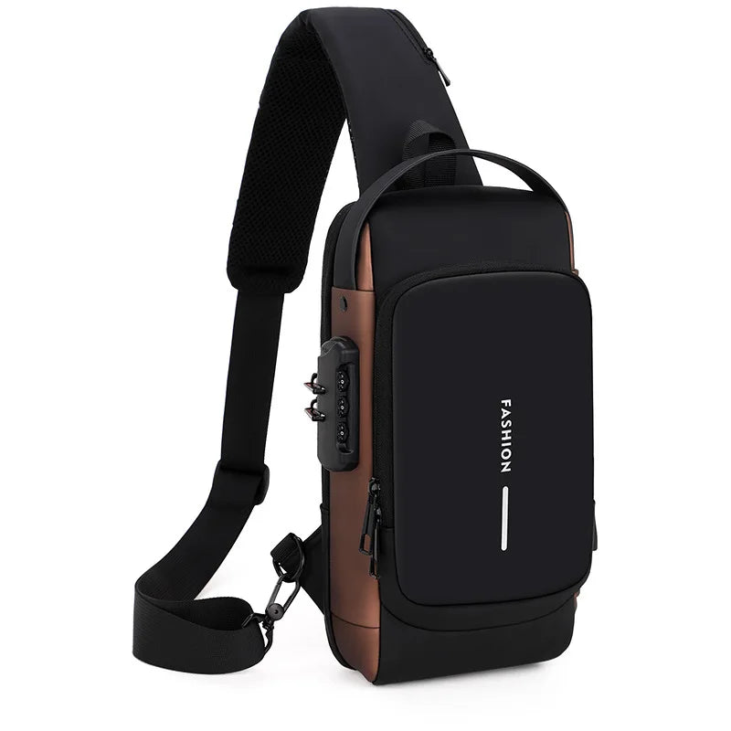 Mochila Slim Safe USB – Anti-Furto com Senha e Porta de Carregamento