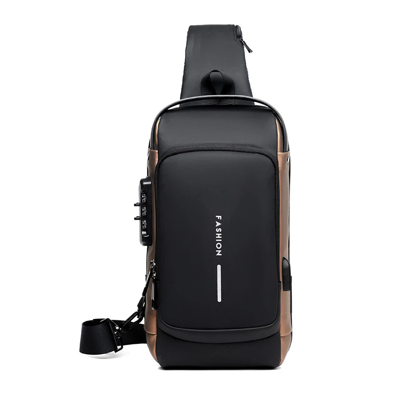 Mochila Slim Safe USB – Anti-Furto com Senha e Porta de Carregamento