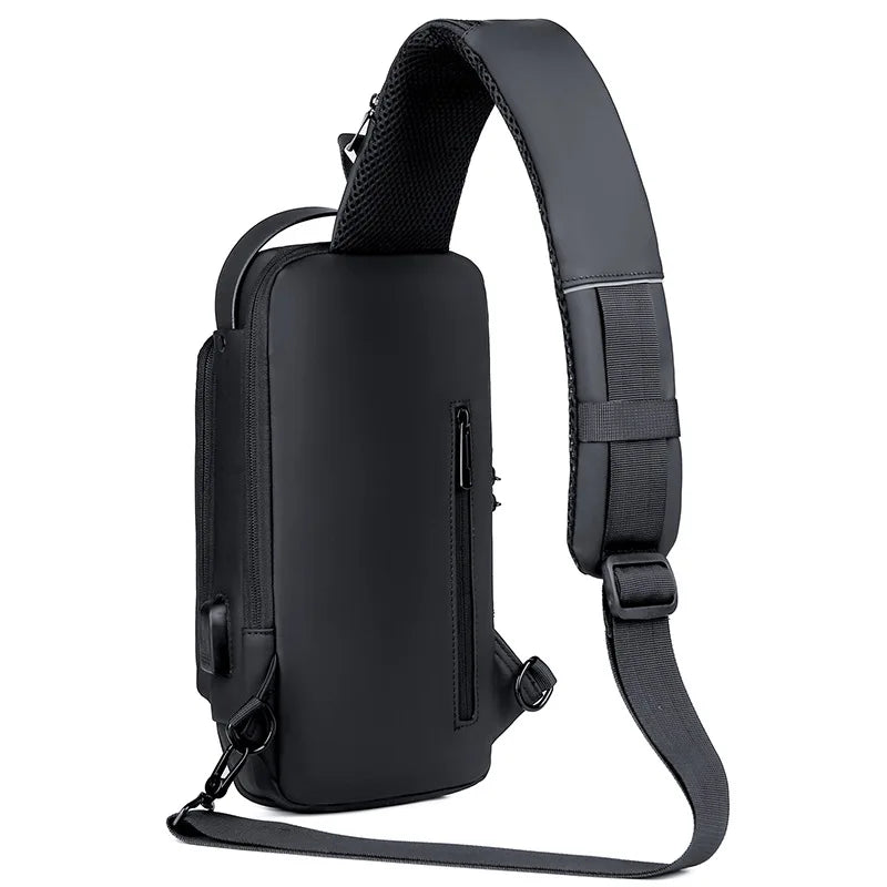 Mochila Slim Safe USB – Anti-Furto com Senha e Porta de Carregamento